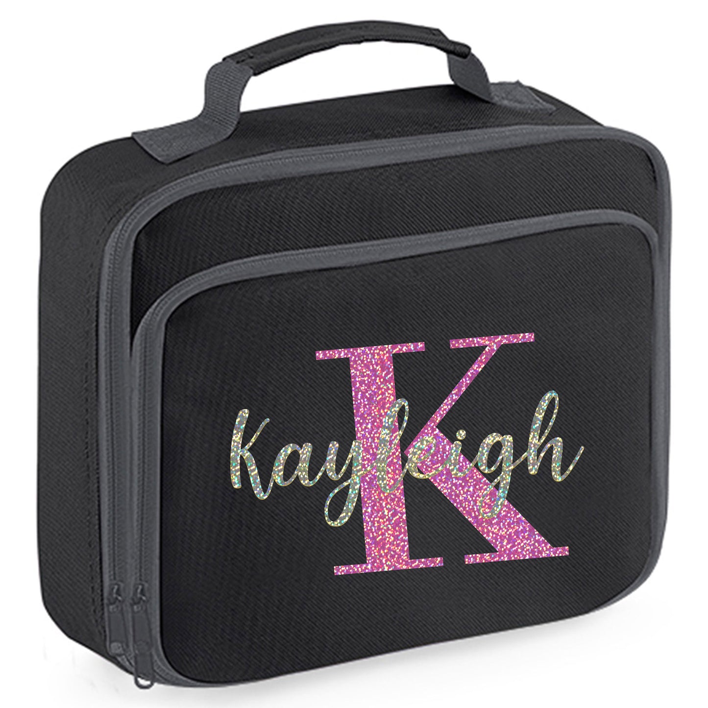 Personalised Kids Lunch Bag with Name For School- Always Looking Good - Black