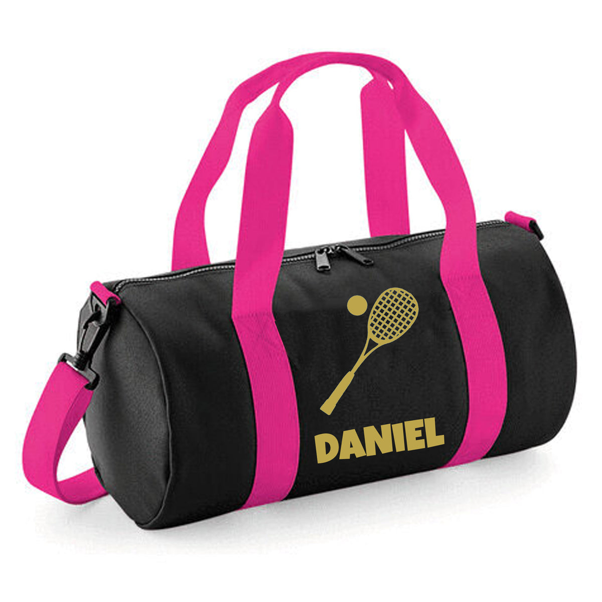 Personalised Squash Bag | Kids Barrel Holdall with Name