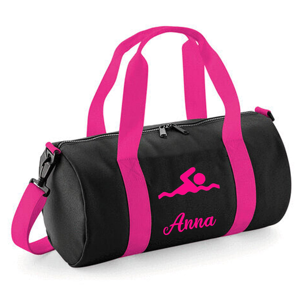 Personalised Swimming Barrel Bag | Kids Sports Holdall with Name