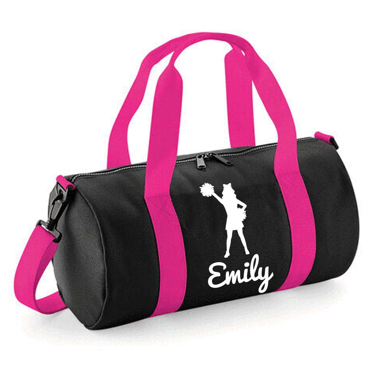 Personalised Cheerleader Design Barrel Sports Bag with Name