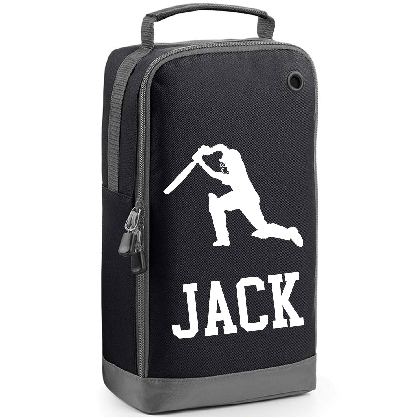 Personalised Cricket Shoe Bag with Design & Name - Always Looking Good - Black
