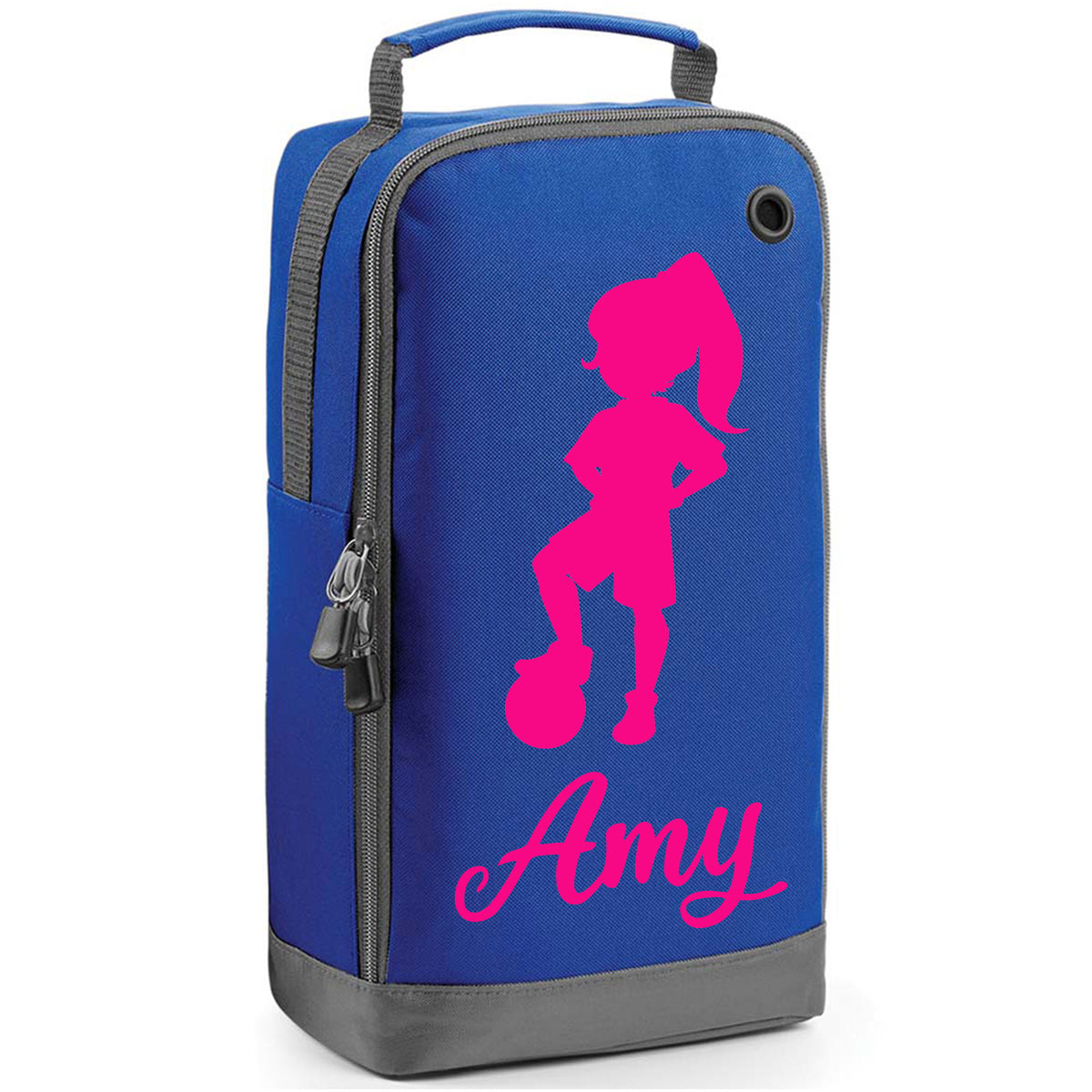 Football Boot Bag or Shoe Bag – Personalised with Name | Girl Footballer Design
