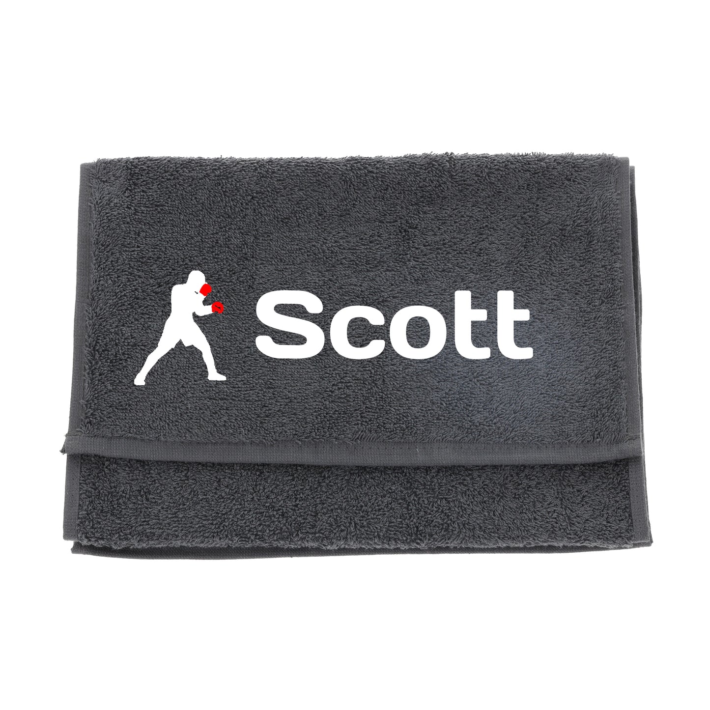Personalised Embroidered Boxing Towel - Always Looking Good - Slate Grey