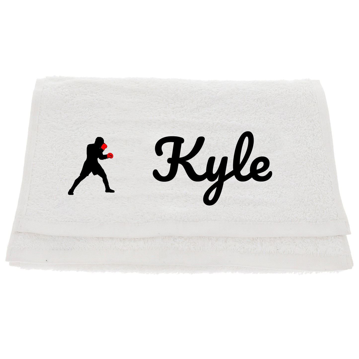 Personalised Embroidered Boxing Towel - Always Looking Good - White