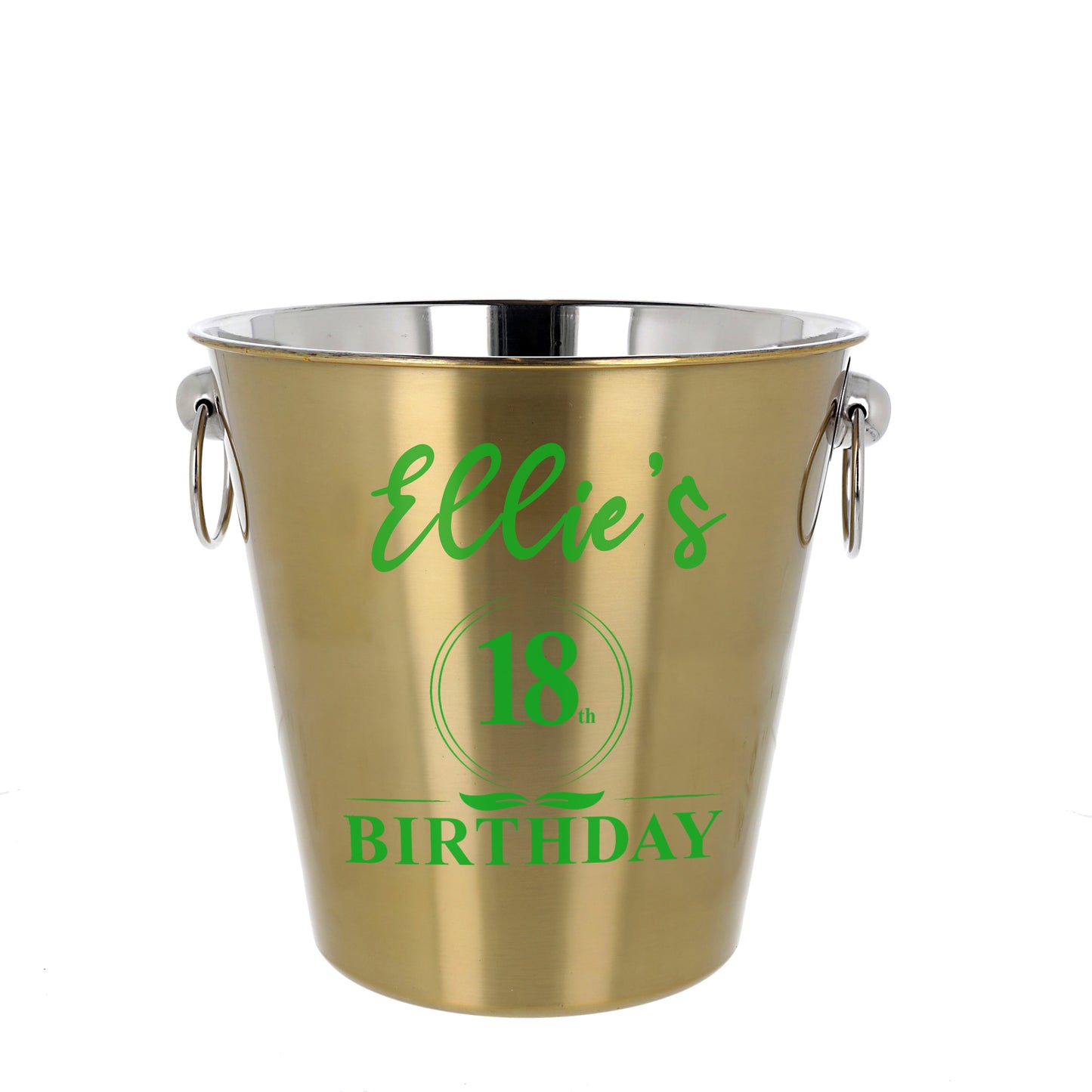 Personalised Gold Ice bucket 18th Birthday and Glass Gift with Name - Always Looking Good -