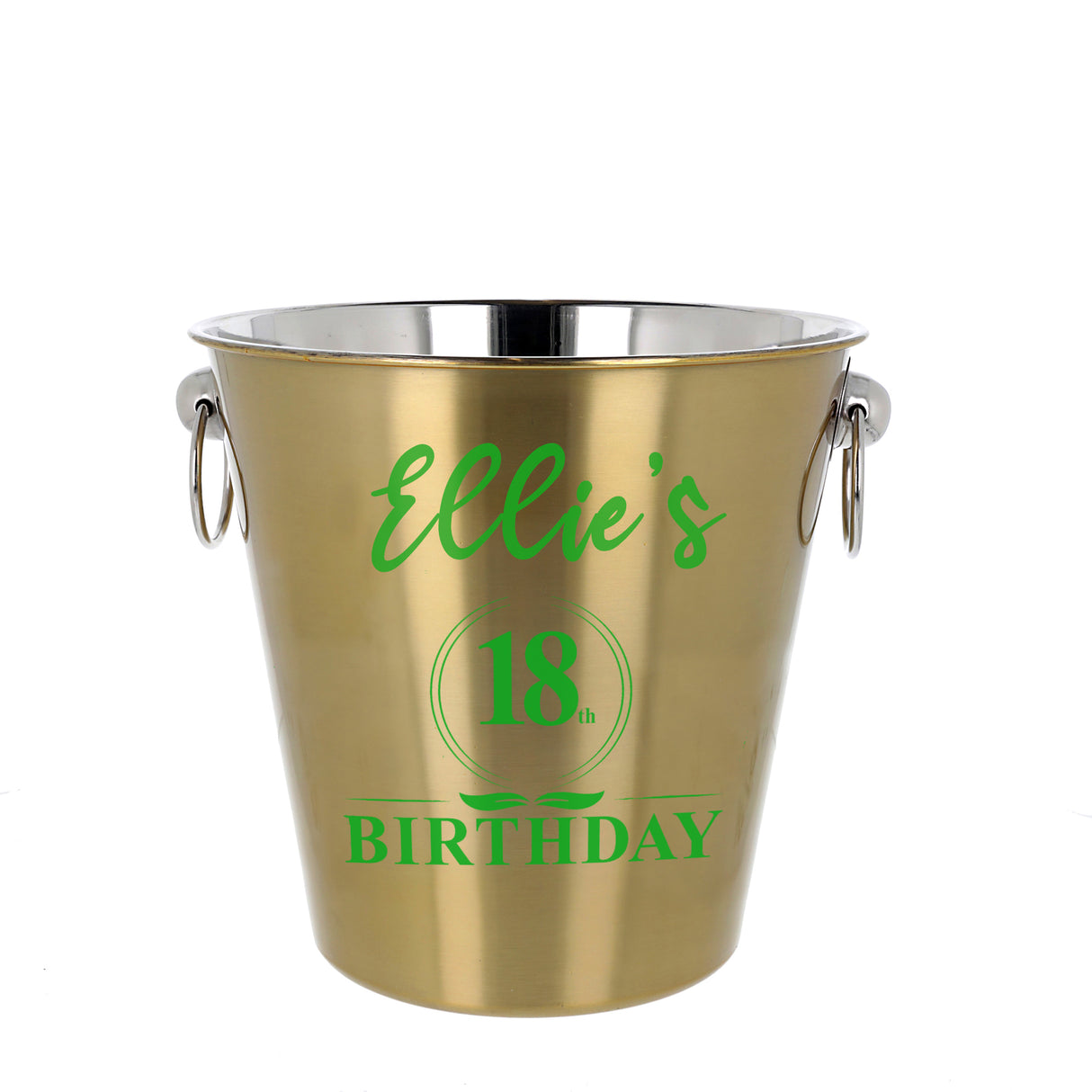 Personalised Gold Ice bucket 18th Birthday and Glass Gift with Name - Always Looking Good -