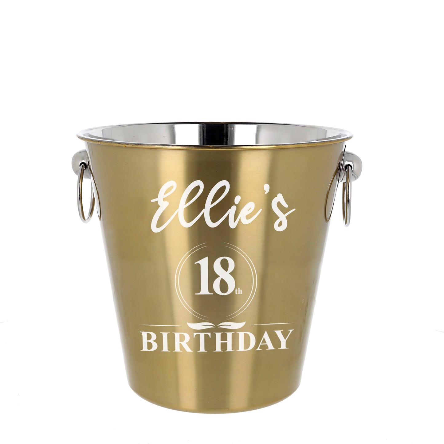 Personalised Gold Ice bucket 18th Birthday and Glass Gift with Name - Always Looking Good -