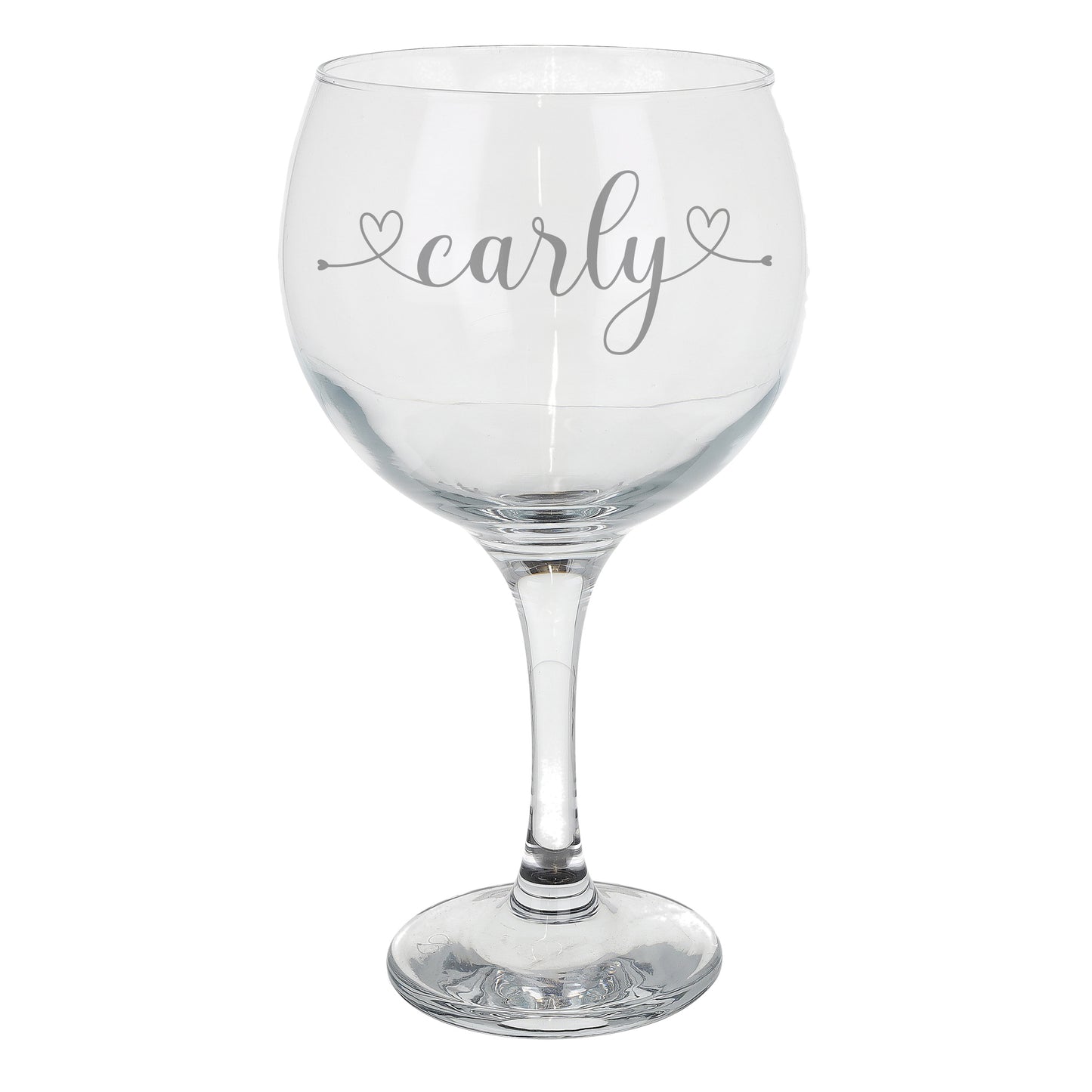 Personalised Balloon Gin Glass with Engraved Heart Design