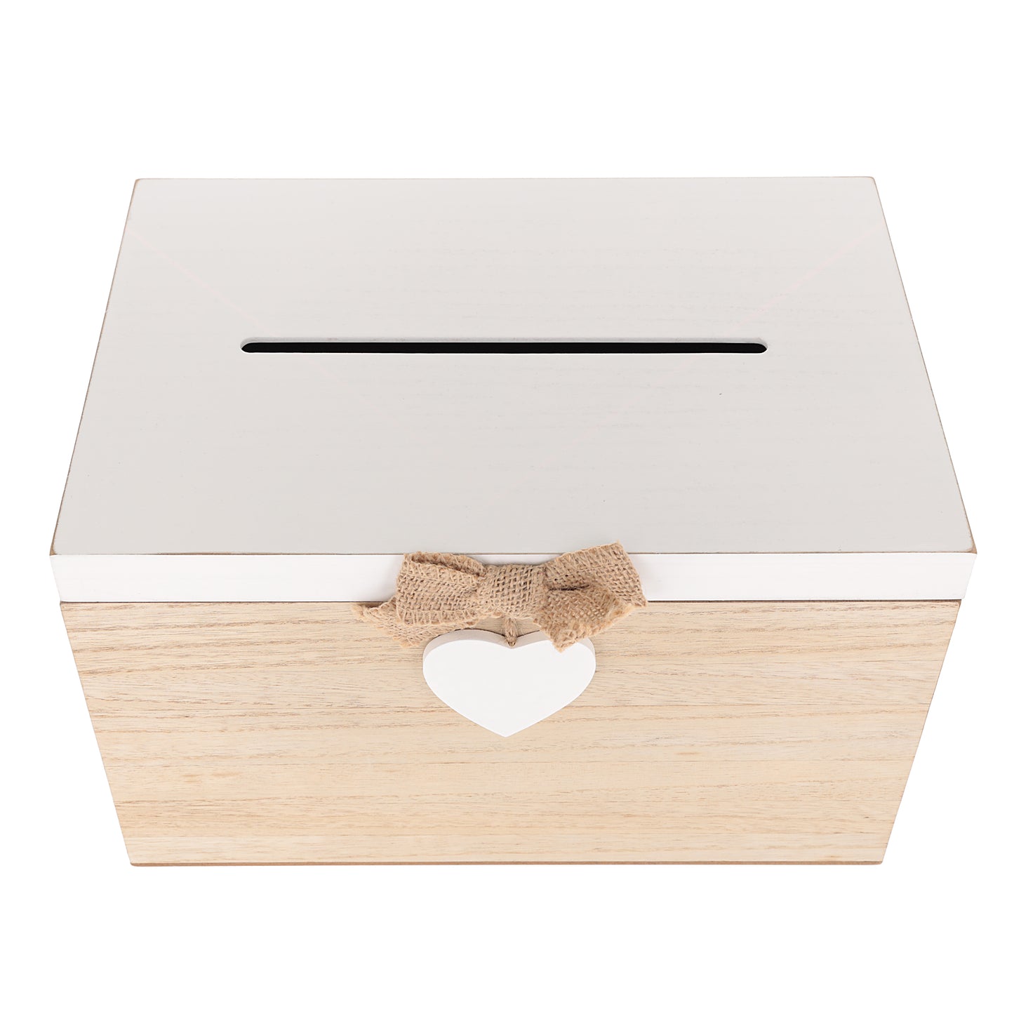Blank Wedding Card Box – White & Wooden Memory PostBox for Crafting - Always Looking Good -