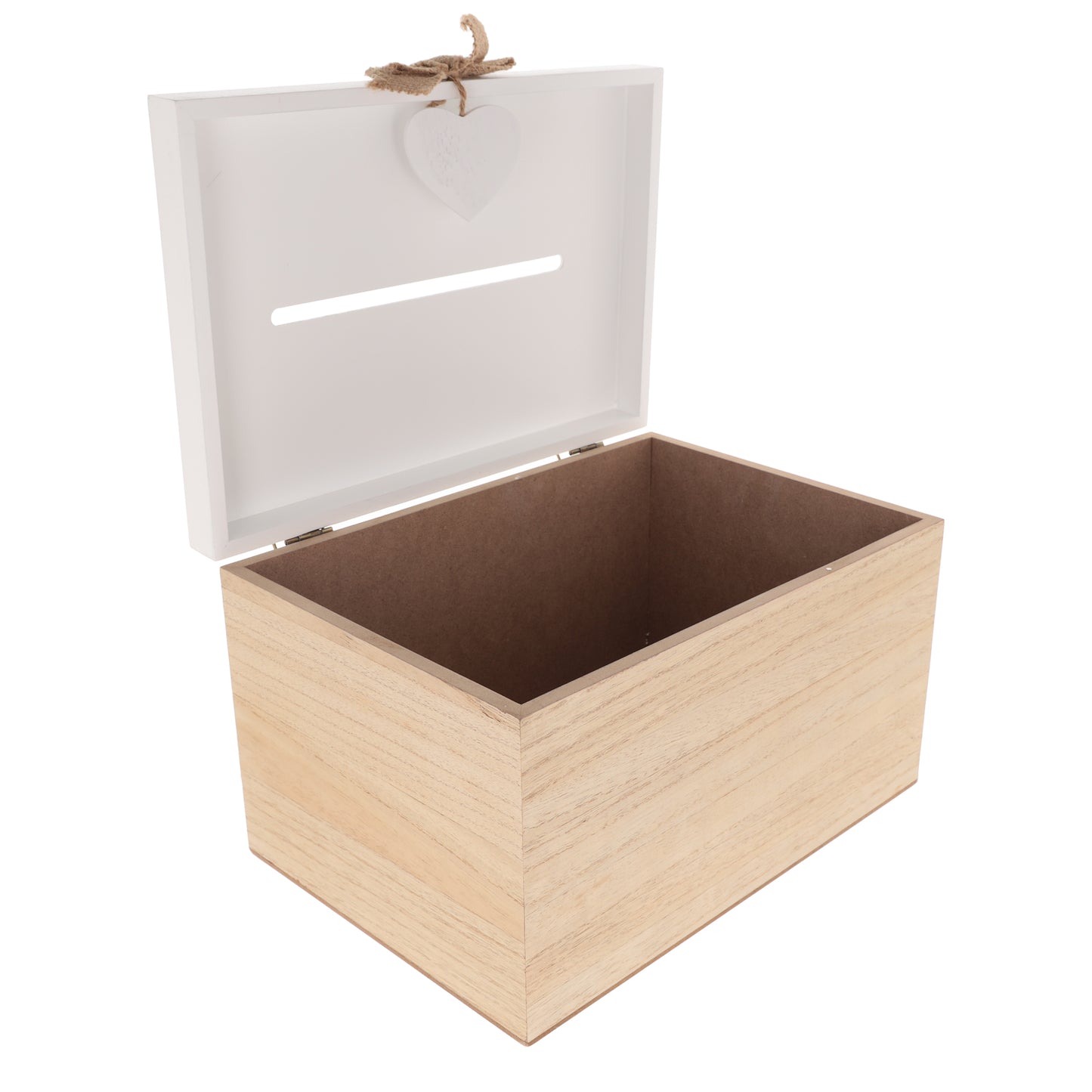 Blank Wedding Card Box – White & Wooden Memory PostBox for Crafting - Always Looking Good -