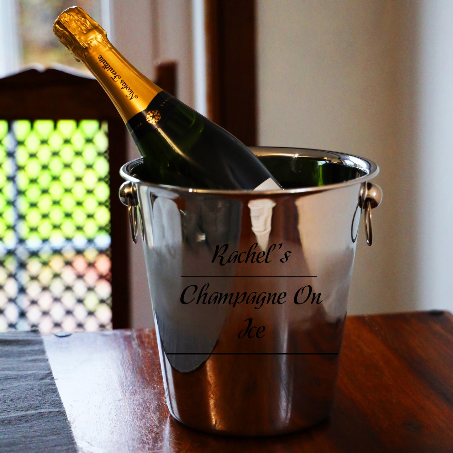 Personalised Drinks on Ice Bucket With matching Champagne or Beer Glasses - Always Looking Good -