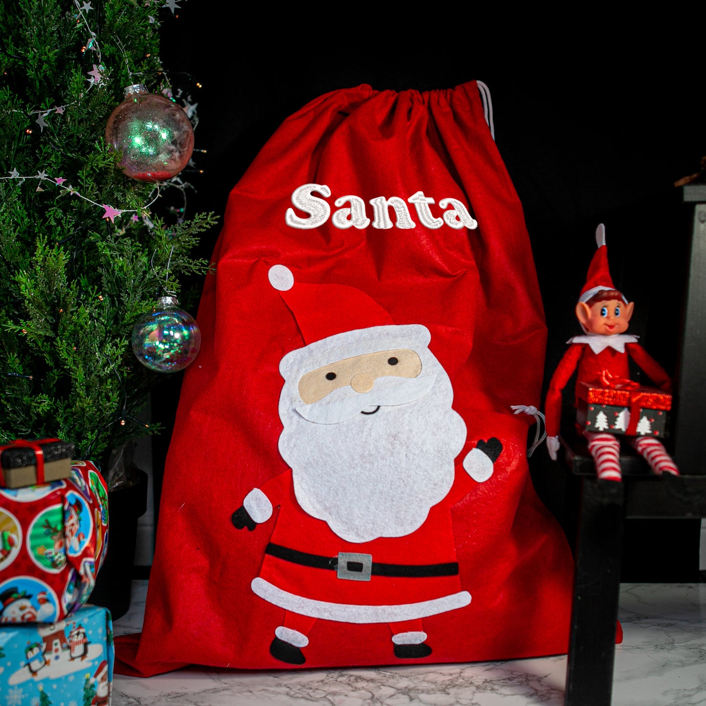 Personalised Embroidered Large or Small Santa Sack - Always Looking Good -