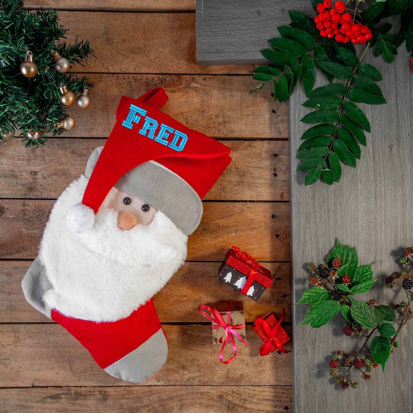 Embroidered Personalised 3D Christmas Stocking With Santa Or Snowman Design - Always Looking Good -