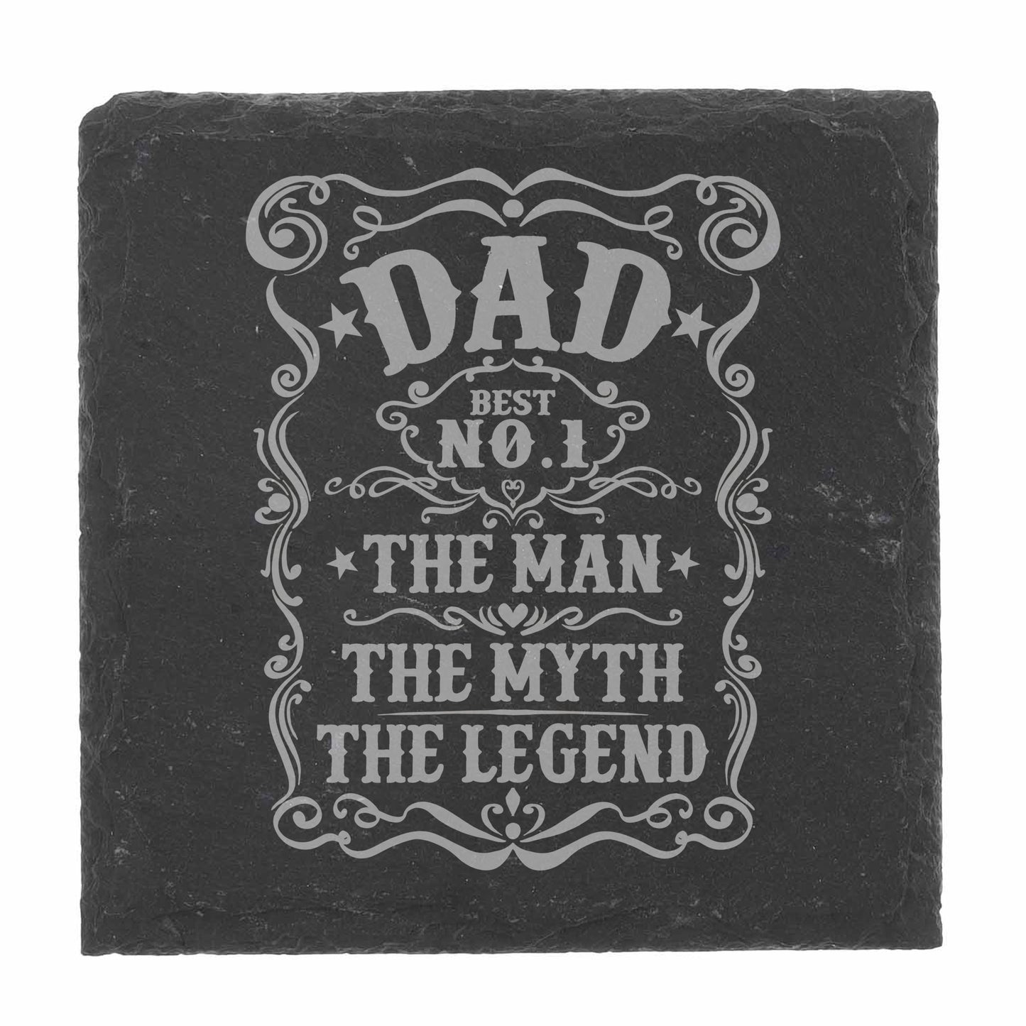 Dad The Man The Myth The Legend Engraved Wine Glass and/or Coaster Set - Always Looking Good -