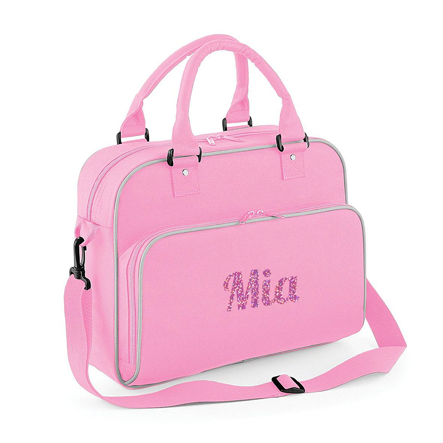 Personalised Girls Sports Bag with Name Dancing Swimming Gymnastic School Gym Bag - Always Looking Good - Pale Pink Name Only