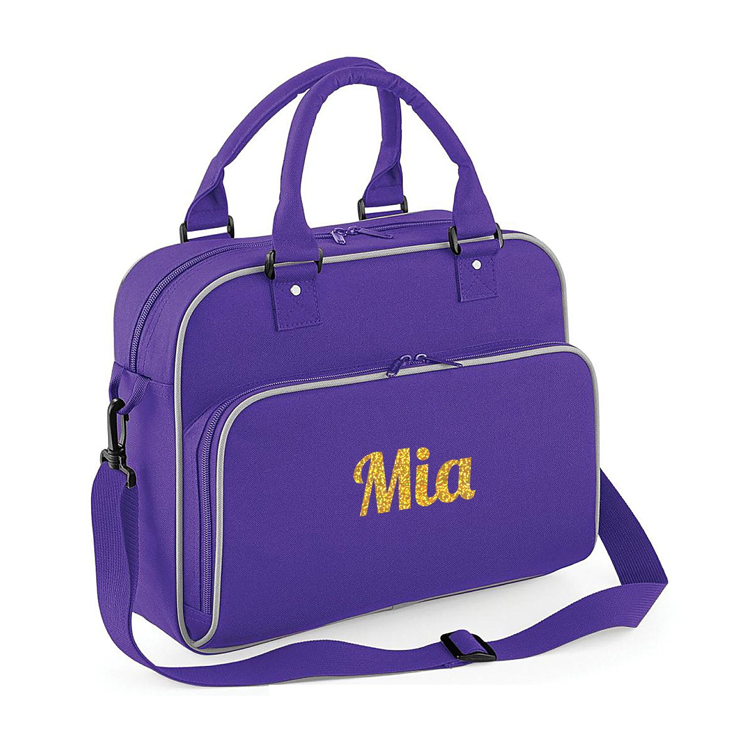 Personalised Girls Sports Bag with Name Dancing Swimming Gymnastic School Gym Bag - Always Looking Good - Purple Name Only