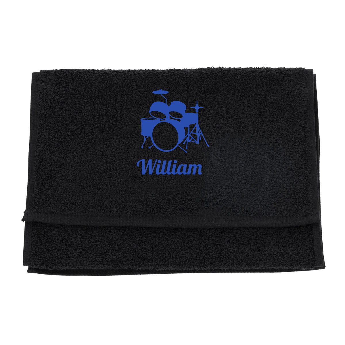 Personalised Embroidered Drummer Towel - Always Looking Good - Black