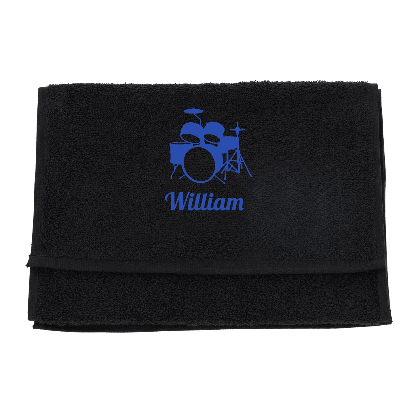 Personalised Embroidered Drummer Towel - Always Looking Good - Black