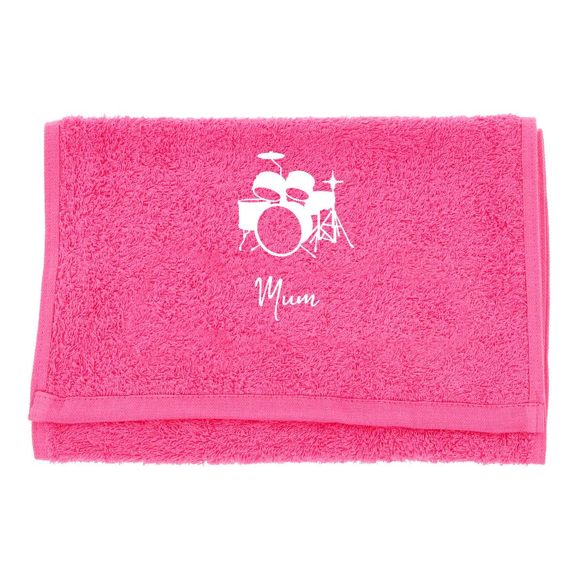 Personalised Embroidered Drummer Towel - Always Looking Good - Pink