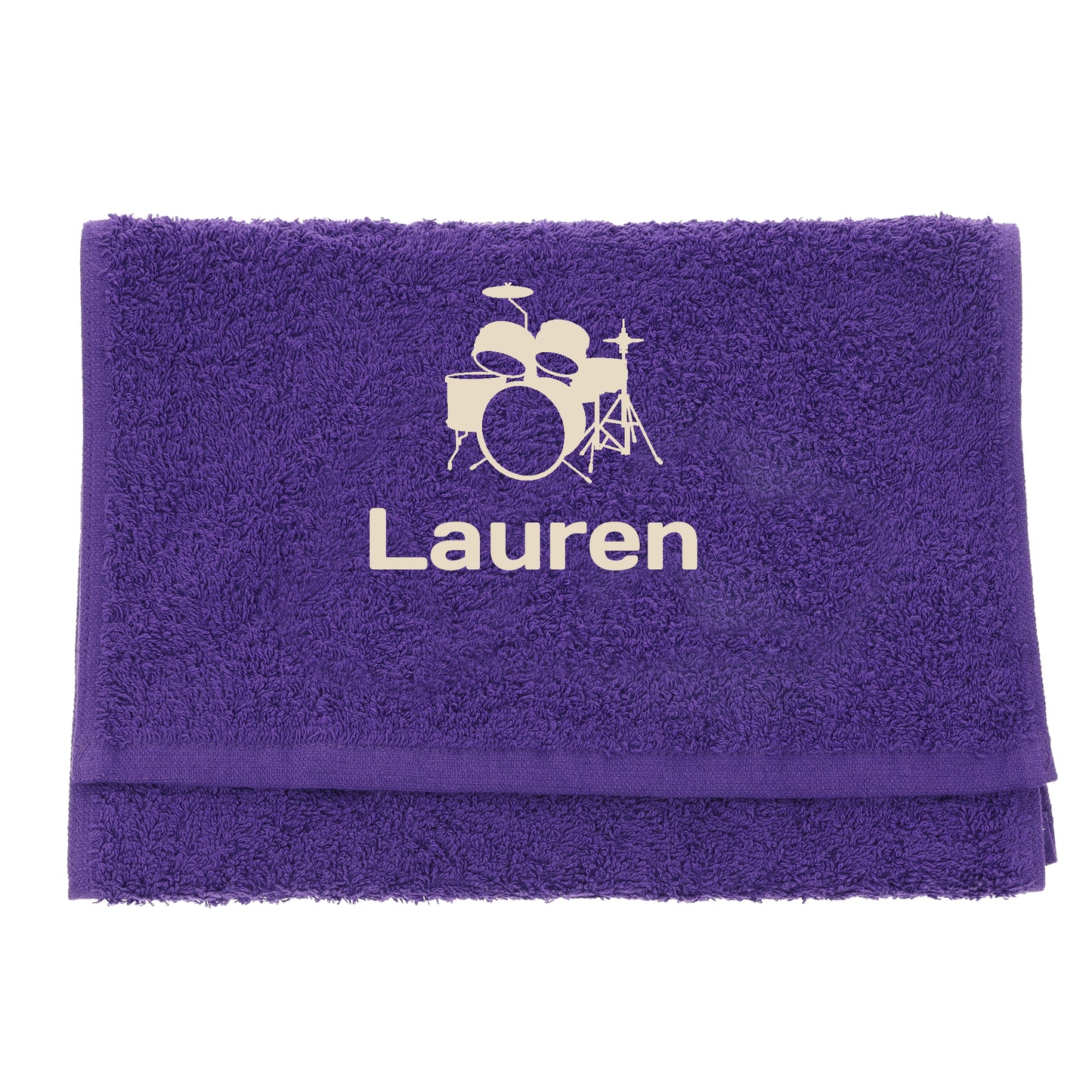 Personalised Embroidered Drummer Towel - Always Looking Good - Purple