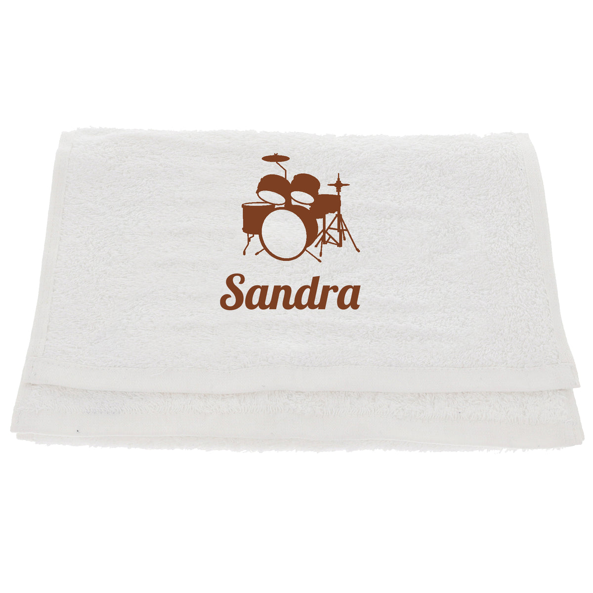 Personalised Embroidered Drummer Towel - Always Looking Good - White