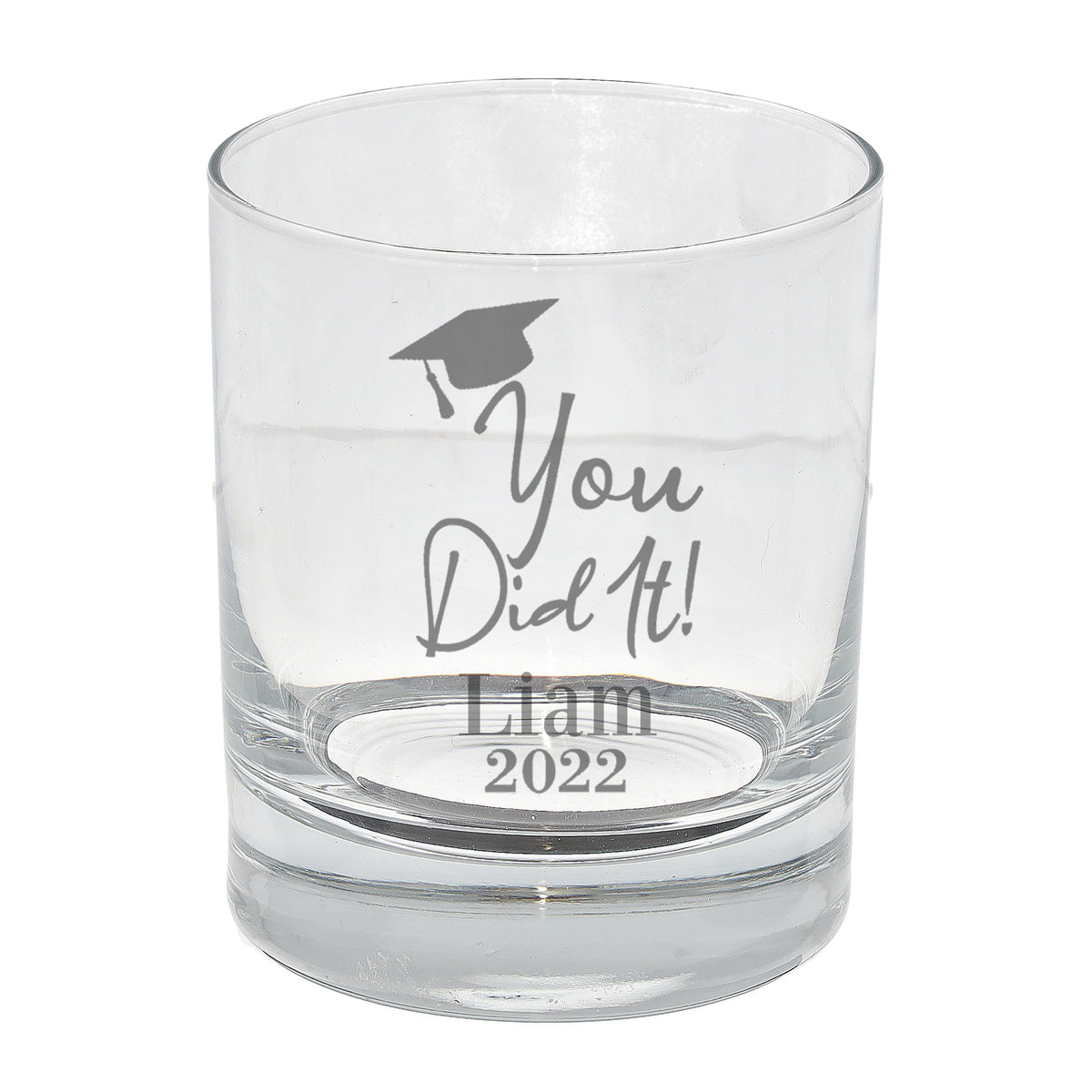 Personalised Whisky Glass For Graduation Engraved With Name