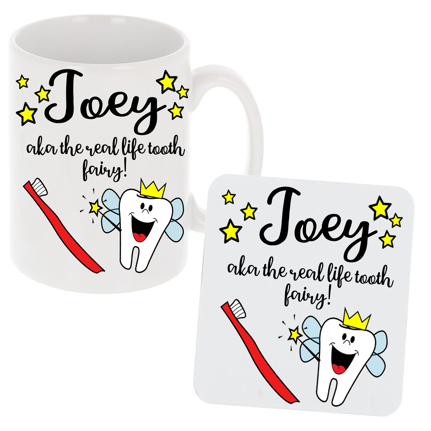 Personalised Dentist AKA The Real Life Tooth Fairy Mug and/or Coaster Gift - Always Looking Good - Mug & Coaster Set