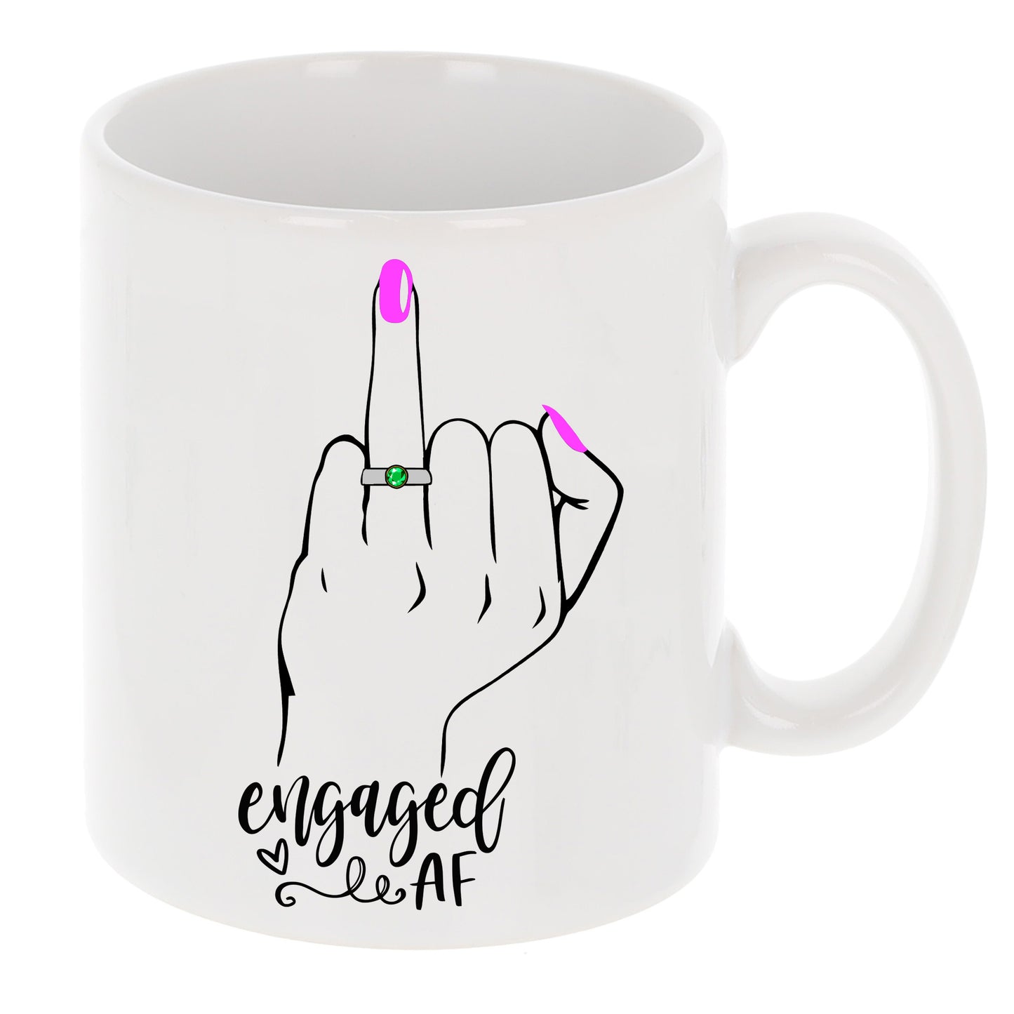 Personalised Engaged AF Does This Ring Make Me Look Engaged Mug and/or Coaster Gift - Always Looking Good -