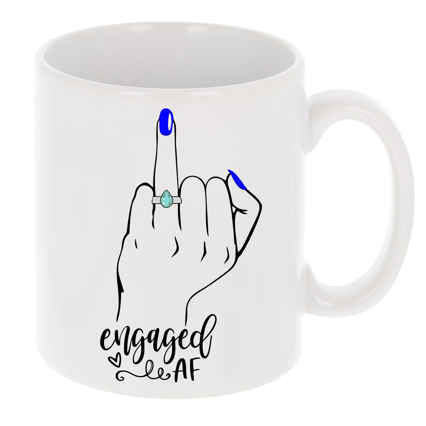 Personalised Engaged AF Does This Ring Make Me Look Engaged Mug and/or Coaster Gift - Always Looking Good -
