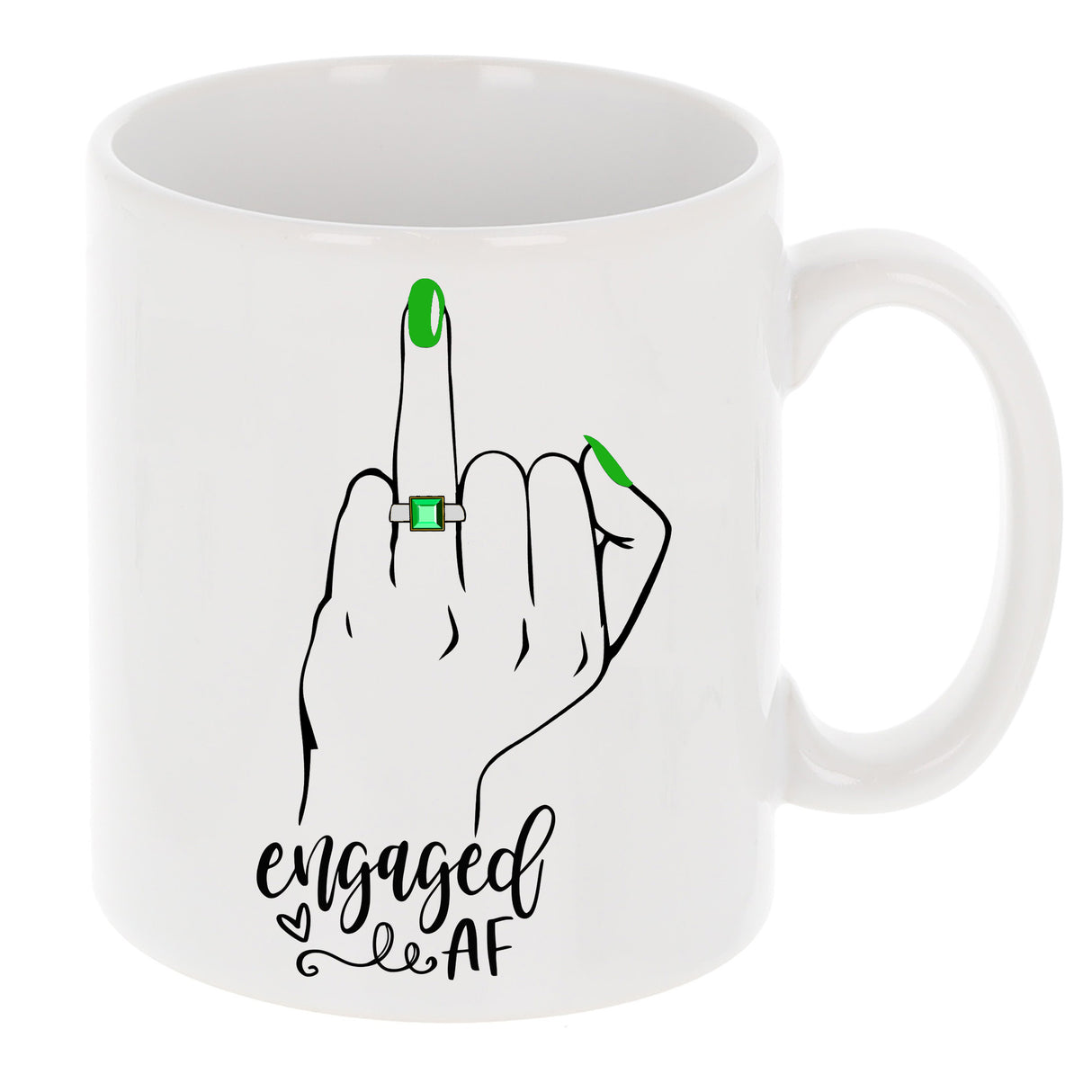 Personalised Engaged AF Does This Ring Make Me Look Engaged Mug and/or Coaster Gift - Always Looking Good -