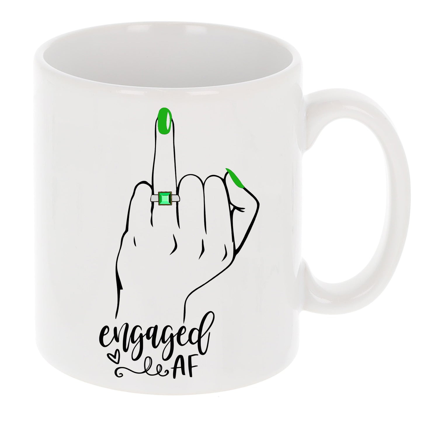 Personalised Engaged AF Does This Ring Make Me Look Engaged Mug and/or Coaster Gift - Always Looking Good -