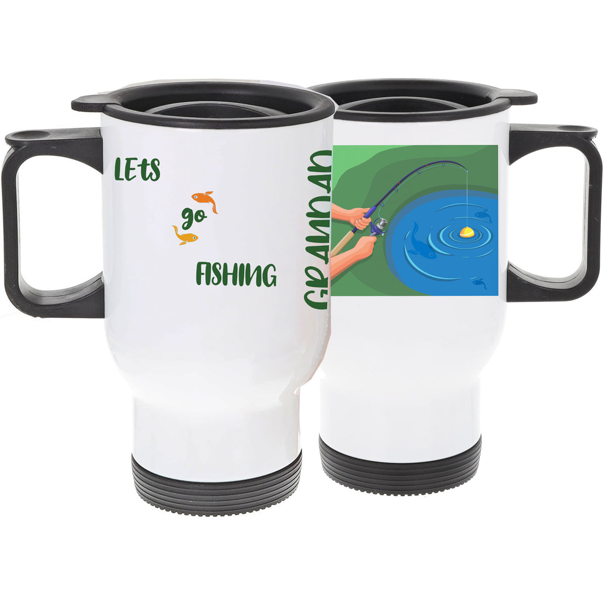 Personalised Fishing Travel Mug – Unique Gift for Anglers with Name