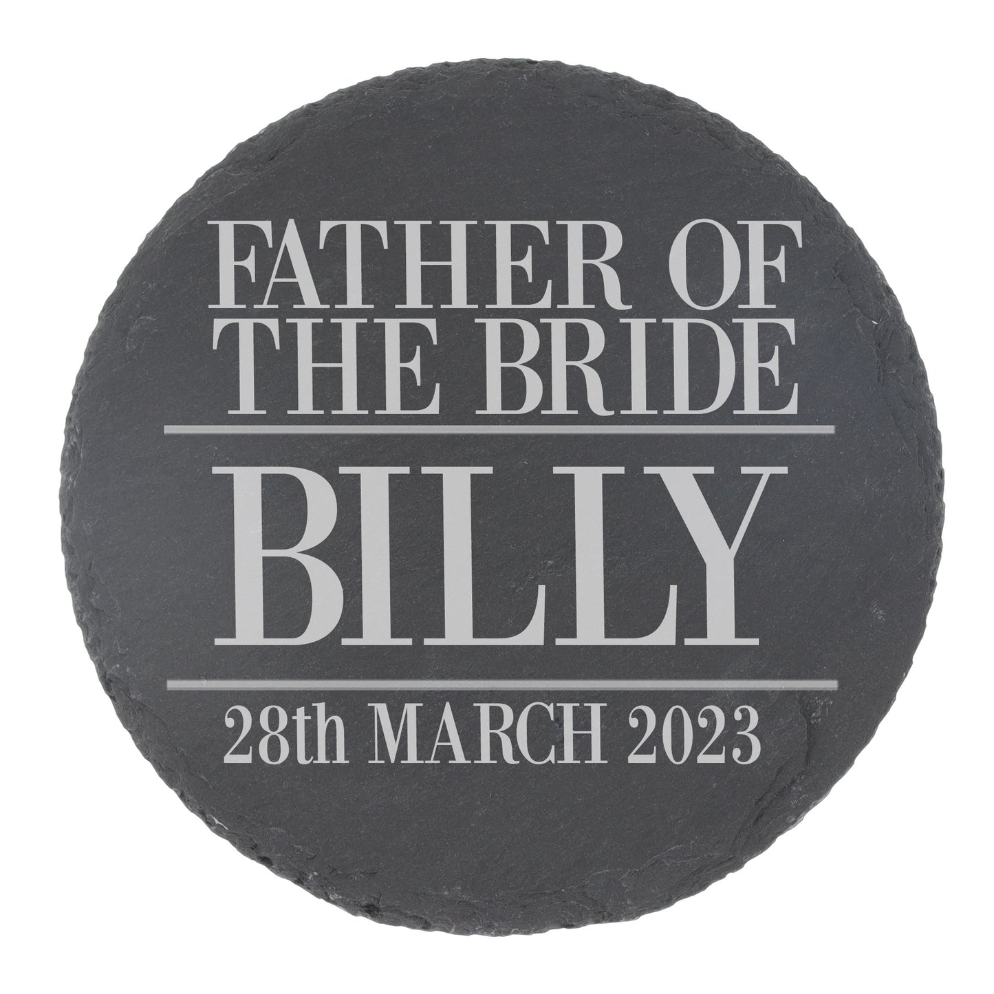Personalised Father Of The Bride Whisky Glass and/or Coaster Set - Always Looking Good - Round Coaster On Its Own