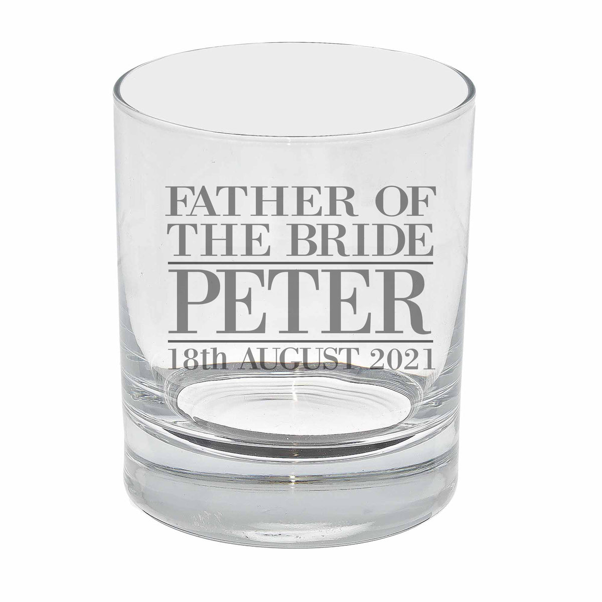 Personalised Father Of The Bride Whisky Glass and/or Coaster Set - Always Looking Good - Whisky Glass On Its Own