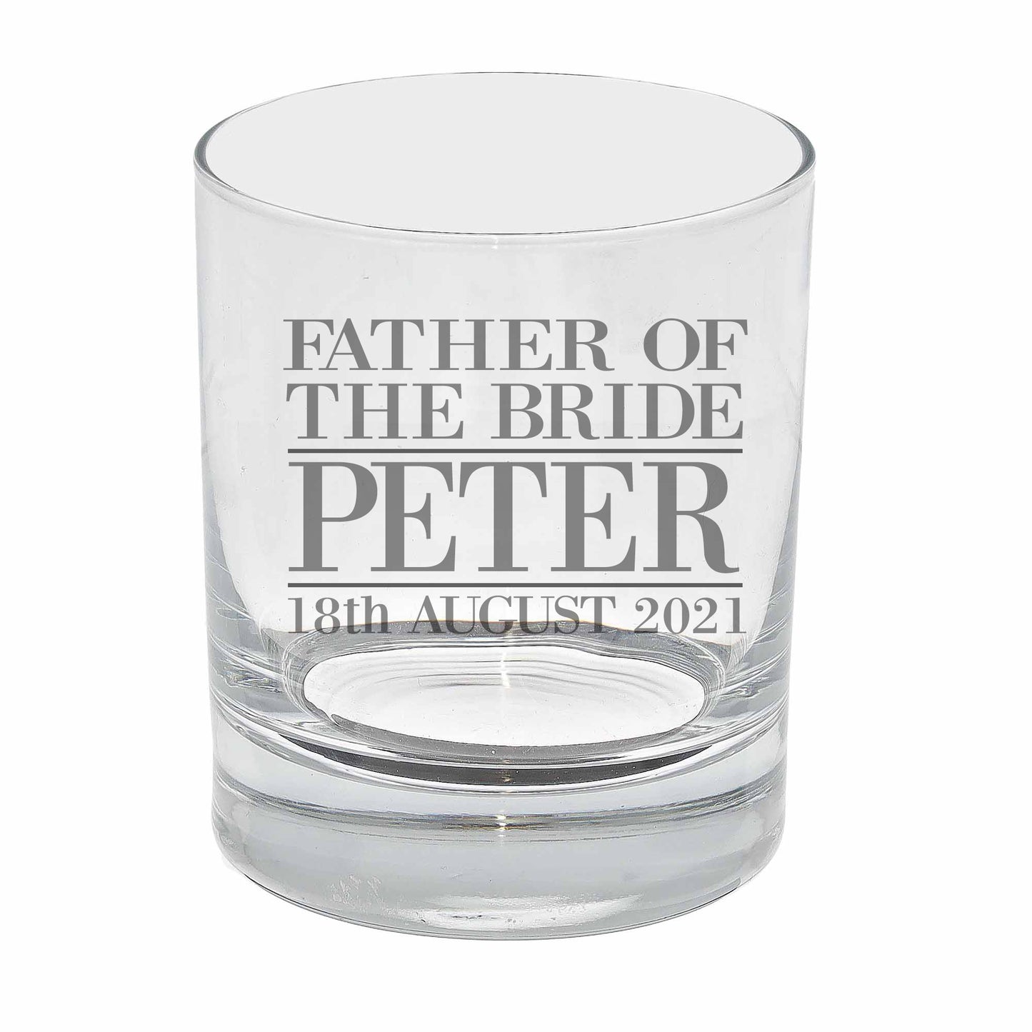 Personalised Father Of The Bride Whisky Glass and/or Coaster Set - Always Looking Good - Whisky Glass On Its Own