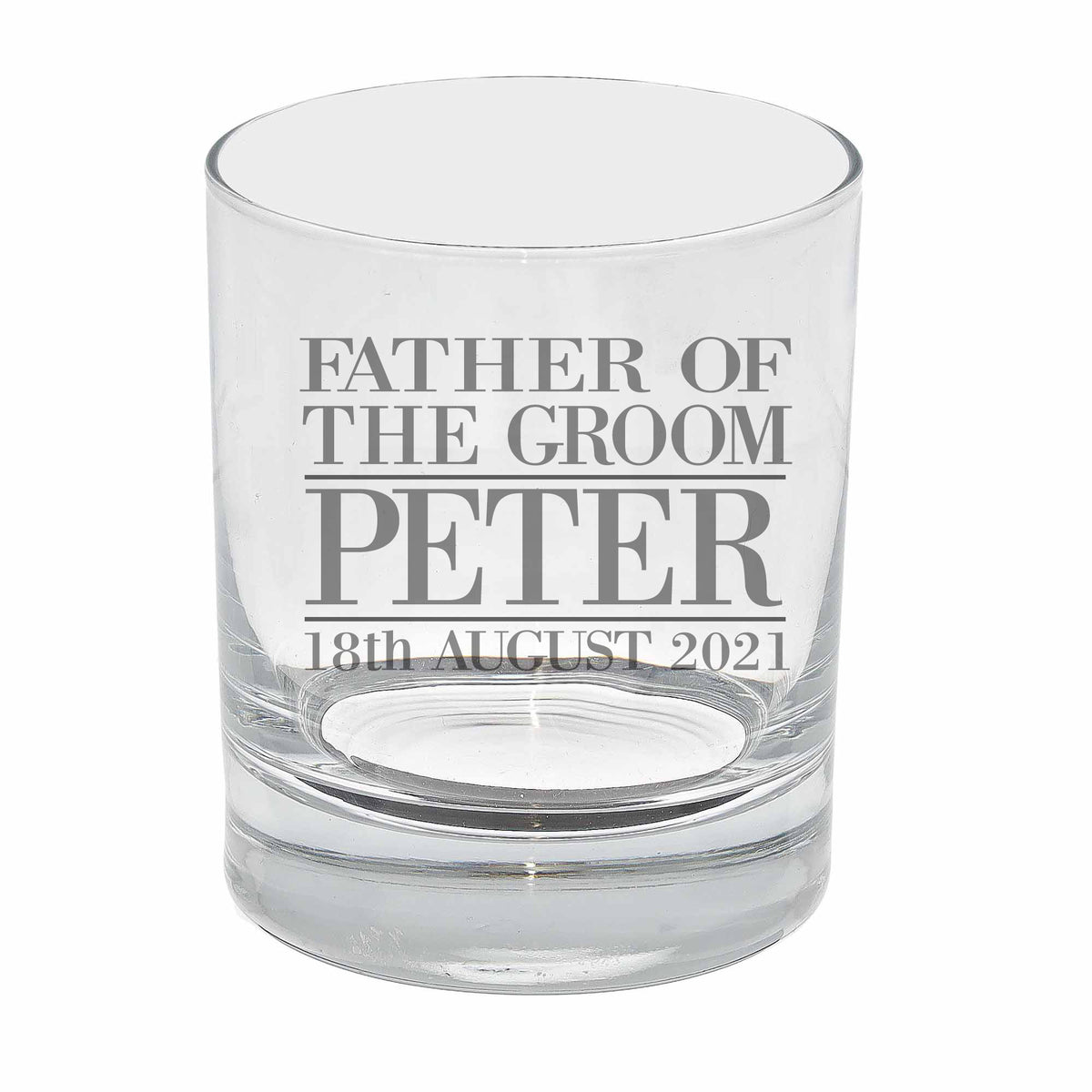 Personalised Father Of The Groom Whisky Glass and/or Coaster Set - Always Looking Good - Whisky Glass On Its Own