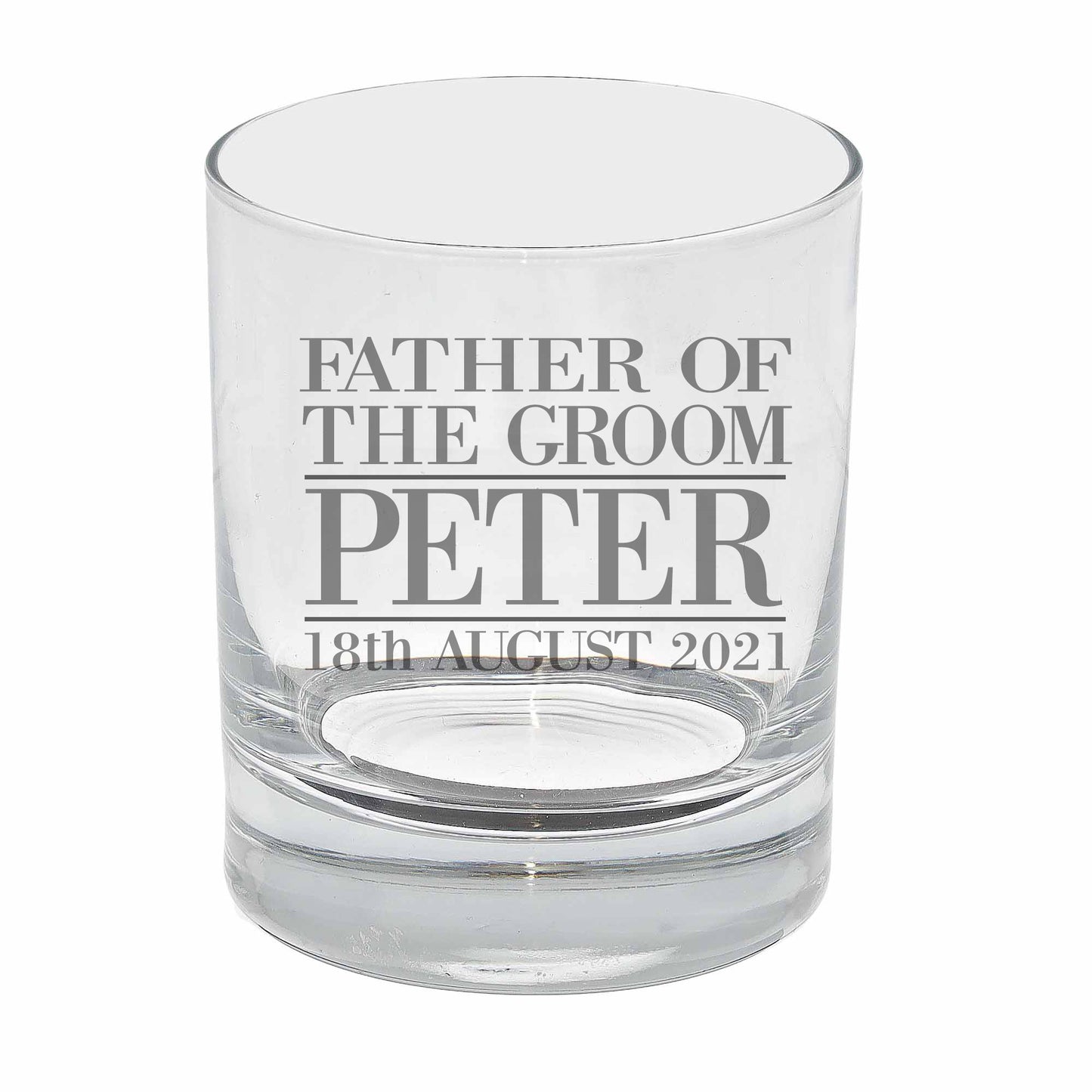 Personalised Father Of The Groom Whisky Glass and/or Coaster Set - Always Looking Good - Whisky Glass On Its Own