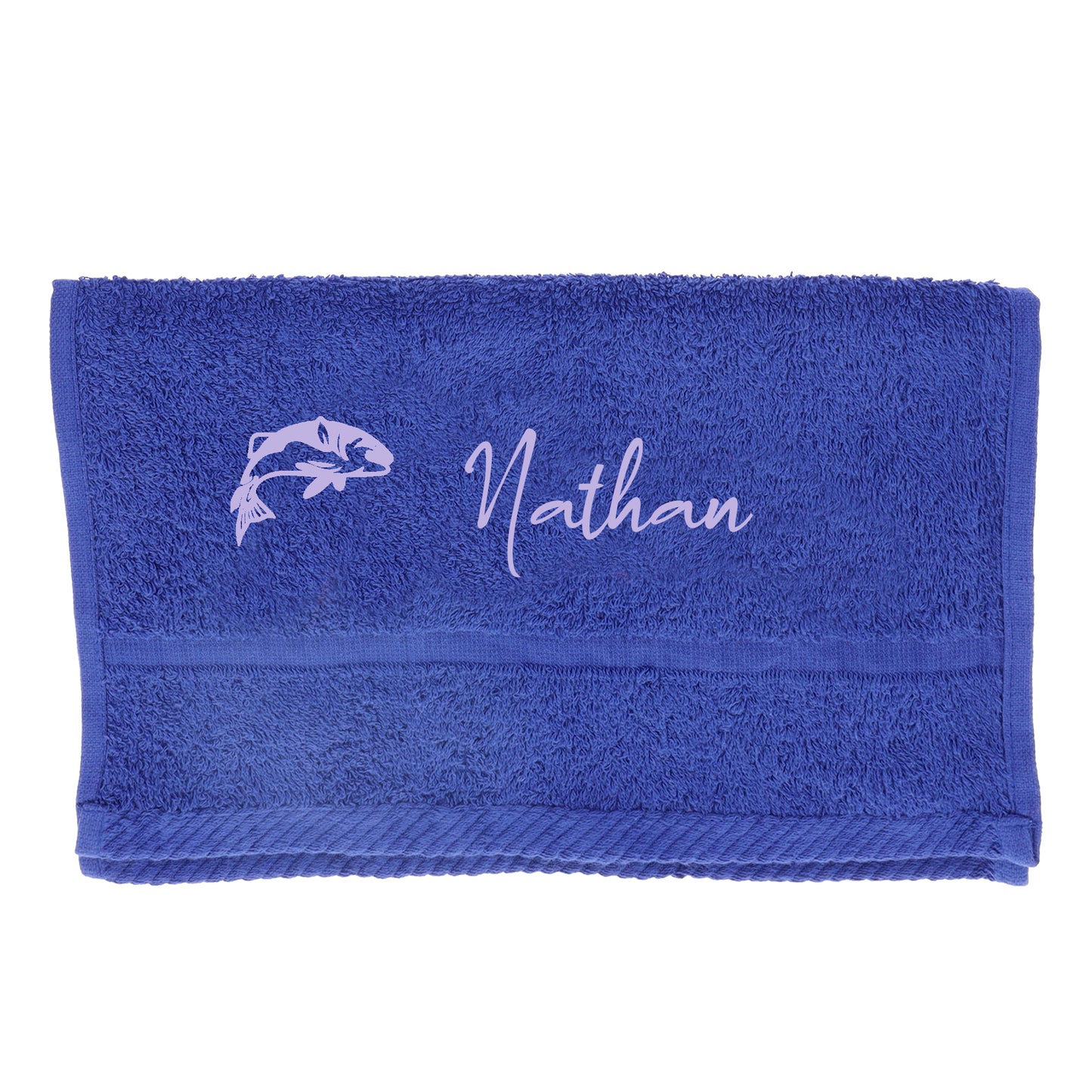 Personalised Embroidered Fishing Towel - Always Looking Good - Royal Blue