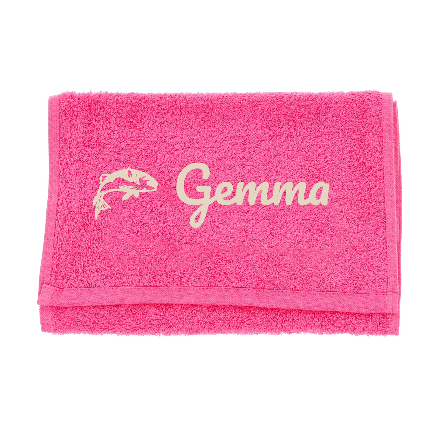 Personalised Embroidered Fishing Towel - Always Looking Good - Pink