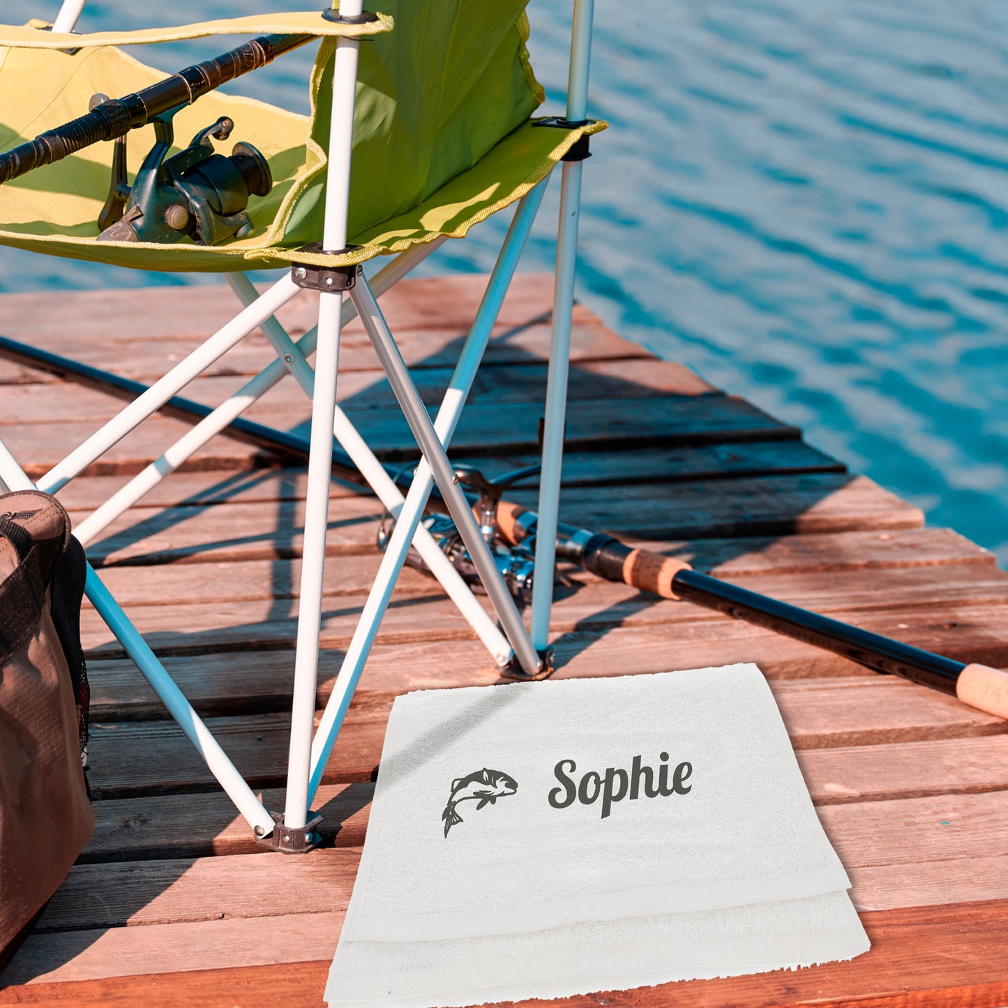 Personalised Embroidered Fishing Towel - Always Looking Good -