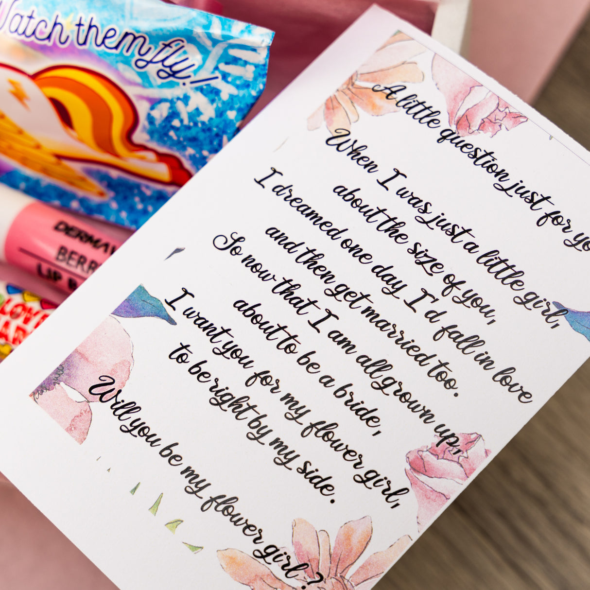 Personalised Flower Girl Proposal Pink Juice Cup Gift - Always Looking Good -