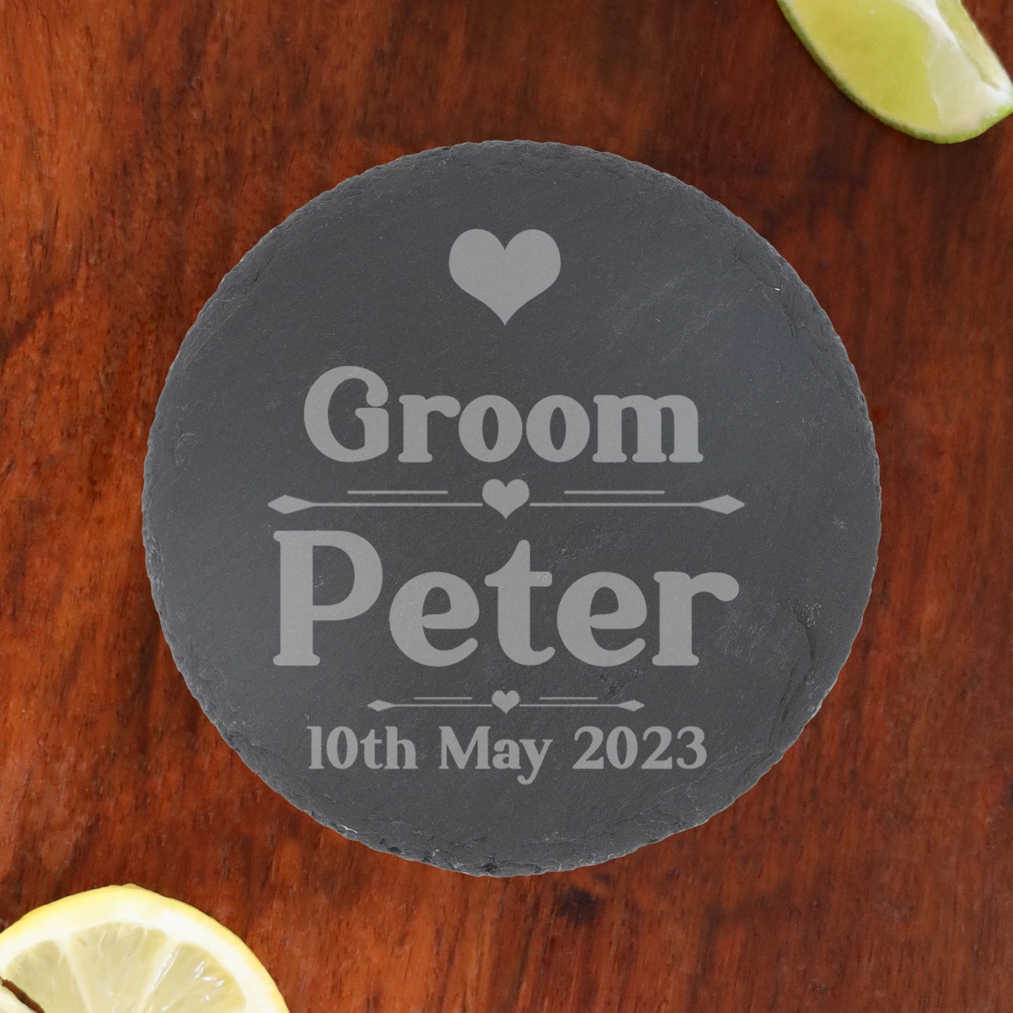 Personalised Bride & Groom Engraved Glass and/or Coaster Wedding Gift Set - Always Looking Good - 2 x Round Coaster's On Their Own