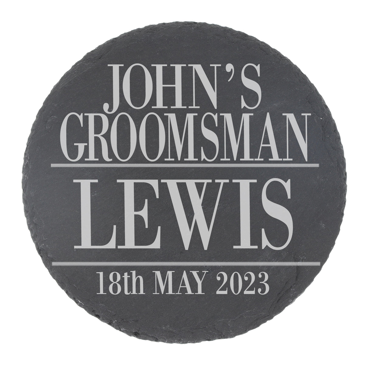 Personalised Groomsman Whisky Glass and/or Coaster Set - Always Looking Good - Round Coaster On Its Own