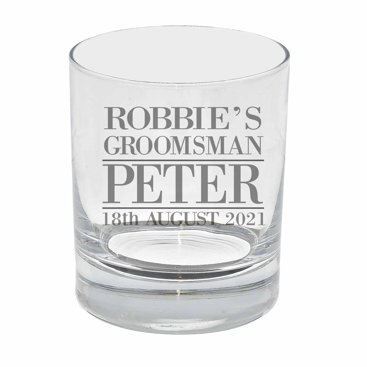 Personalised Groomsman Whisky Glass and/or Coaster Set - Always Looking Good - Whisky Glass On Its Own