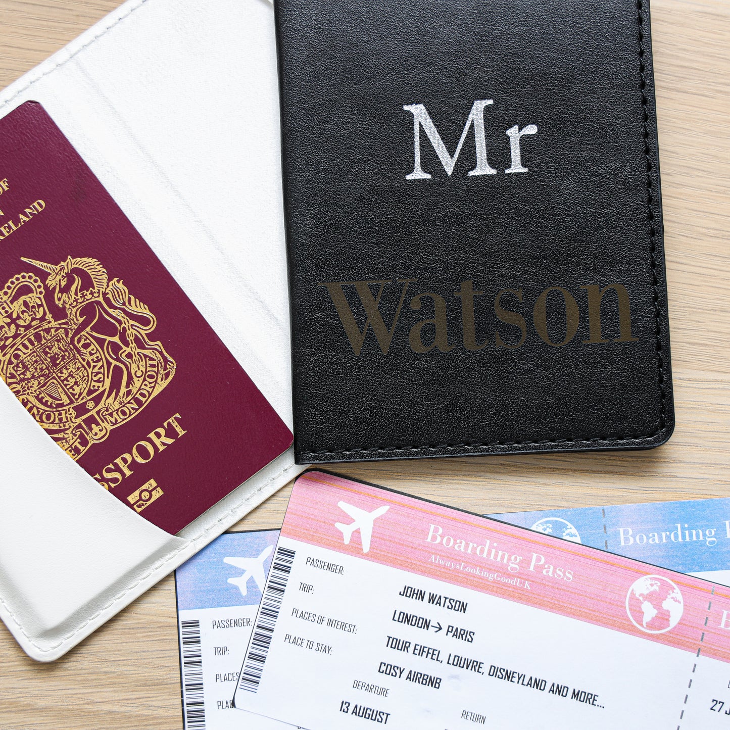 Personalised Honeymoon Accessories - Personalised Mr and Mrs Passport Covers - Always Looking Good -