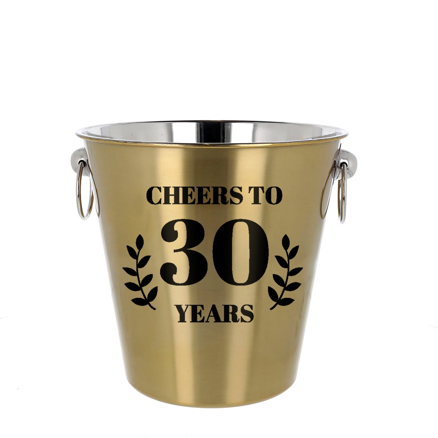 Personalised Gold Ice Bucket & Glass 30th Birthday Gift with Name - Always Looking Good -