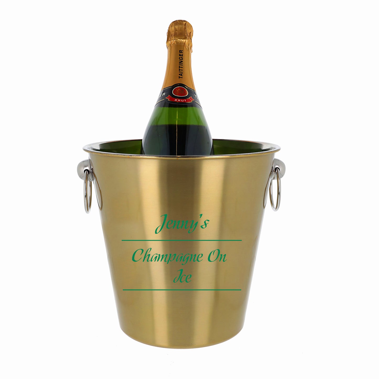 Personalised Drinks on Ice Gold Bucket With matching Champagne or Beer Glasses - Always Looking Good -