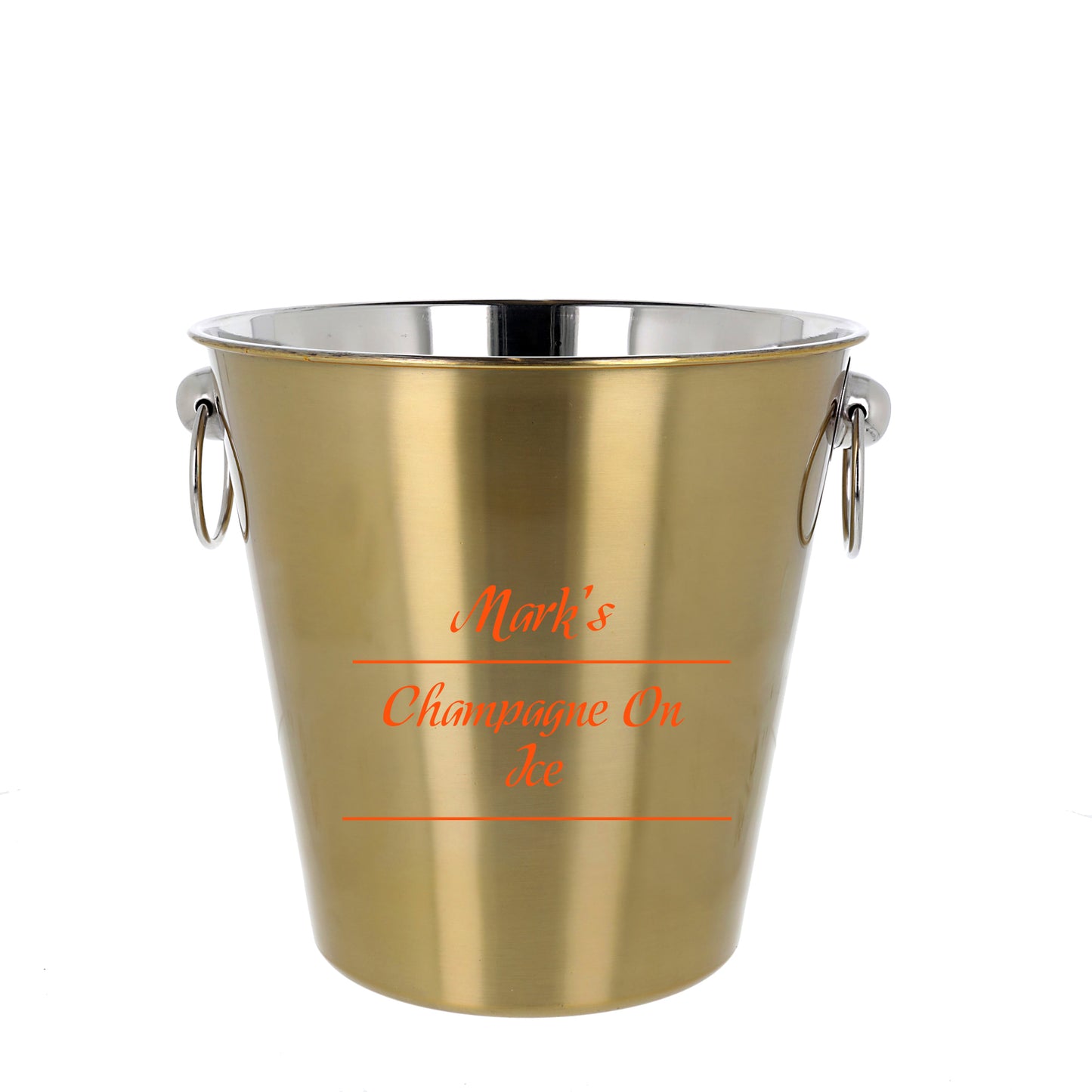 Personalised Drinks on Ice Gold Bucket With matching Champagne or Beer Glasses - Always Looking Good -