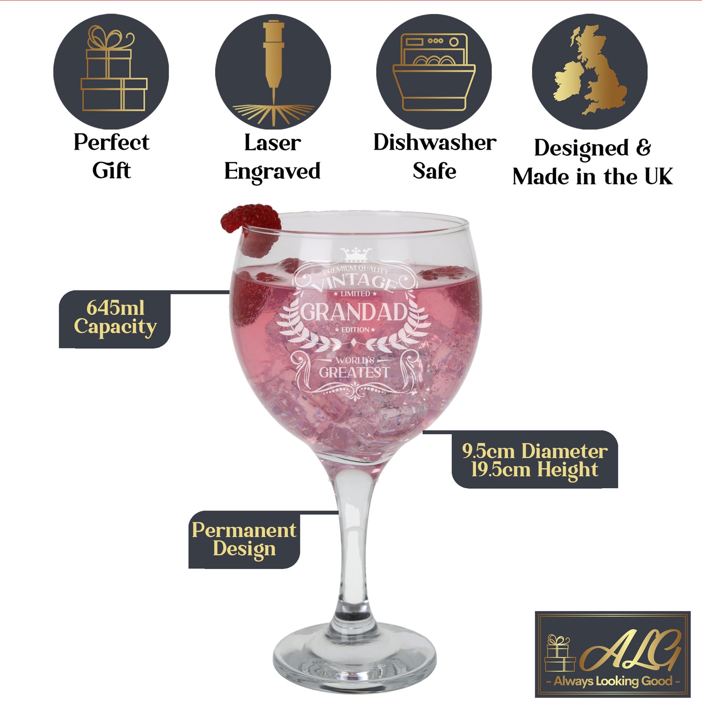 Vintage World's Greatest 'ANY RELATIVE' Engraved Gin Glass