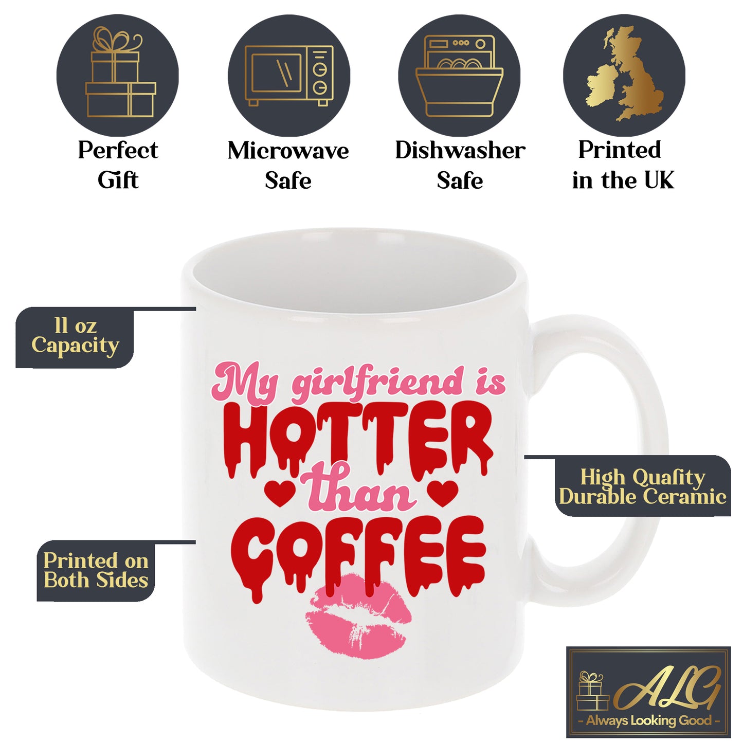 My Girlfriend Is Hotter Than Coffee Mug and/or Coaster Gift - Always Looking Good -